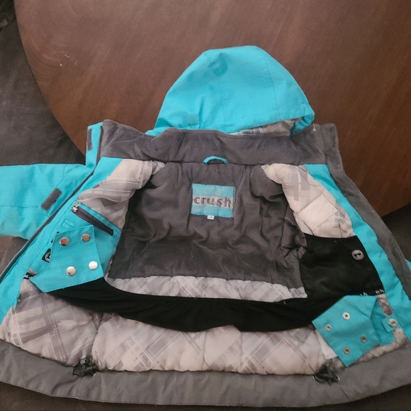 Girls turquoise winter coat 4/5 - Picture 2 of 4